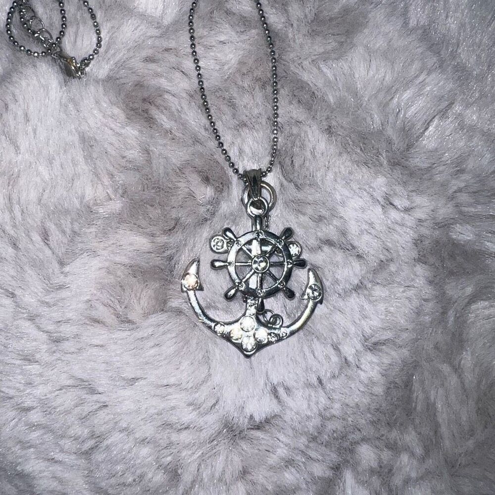 Bling blingy anchor necklace and helm costume jewelry